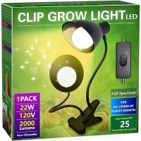 Grow Lights For Indoor Plants Briignite Full Spectrum Grow Light Dual Head 22W Led Clip On Grow Lights 200W Equivalent Bulbs