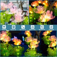 Dooyard Solar Garden Lights, Solar Flowers Lights With Glowing Flowers & Stems, Upgraded Solar Panel, Solar Lights Outdoor For Garden Decoration,Yard Decor And Gift For Mother (2 Pack)