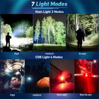 Rechargeable Led Flashlights High Lumen 990 000 Lumens Super Bright Flashlight Powerful Flash Light 7 Modes With Cob Work Light