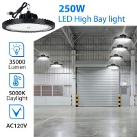 Evbforu 2 Pack Ufo Led High Bay Light 250W High Bay Led Lights 35 000Lm 5000K Led Shop Light With Ip66 Commercial Warehouse Ar