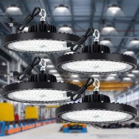 Evbforu 4 Pack Ufo Led High Bay Light 250W High Bay Led Lights 35 000Lm 5000K Led Shop Light With Ip66 Commercial Warehouse Ar