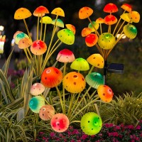 Solar Garden Lights Solar Mushroom Lights Outdoor Upgraded 24Led Solar Mushroom Yard Decor Outside Waterproof Garden Decor Fo