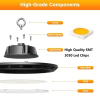 Chmlt Led High Bay Light 240W 36000Lm 010V Dimmable Eqv1000W Hpsmh High Bay Led Shop Lights 5000K Ufo Lights Led For Worksh