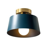 Lhlyclx Ceiling Light Fixture Hallway Ceiling Light With Gold Plate And Matte Black Shade Modern Simple Style Porch Light Fixt