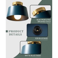 Lhlyclx Ceiling Light Fixture Hallway Ceiling Light With Gold Plate And Matte Black Shade Modern Simple Style Porch Light Fixt