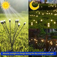 Rodnsurw 8 Pack Solar Firefly Lights Solar Garden Lights Outdoor Waterproof,Starburst Swaying Solar Firefly Lights, Firefly Garden Lights For Path Landscape Outdoor Decorative Lights