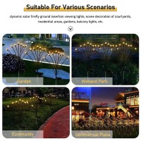 Rodnsurw 8 Pack Solar Firefly Lights Solar Garden Lights Outdoor Waterproof,Starburst Swaying Solar Firefly Lights, Firefly Garden Lights For Path Landscape Outdoor Decorative Lights