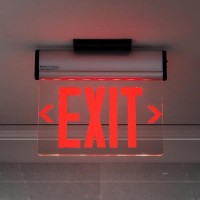 Tanlux Red Exit Signs For Business Led Edge Lit Exit Sign Ul 924 Hardwired Emergency Exit Lights With Battery Backup Aluminu