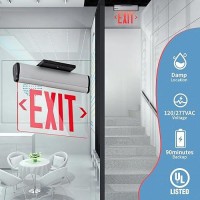 Tanlux Red Exit Signs For Business Led Edge Lit Exit Sign Ul 924 Hardwired Emergency Exit Lights With Battery Backup Aluminu