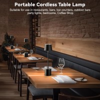 2 Pack Cordless Led Table Lamp - Portable Rechargeable Desk Light, 8000Mah Battery Operated Light With Usb C+A Ports, 3 Color Dimmable Wireless Touch Tabletop Lamps For Outdoor Restaurant Patio