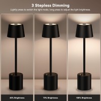 2 Pack Cordless Led Table Lamp - Portable Rechargeable Desk Light, 8000Mah Battery Operated Light With Usb C+A Ports, 3 Color Dimmable Wireless Touch Tabletop Lamps For Outdoor Restaurant Patio