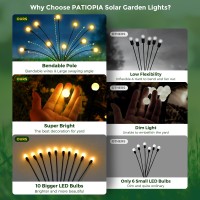 Patiopia Solar Garden Lights, 20 Led Firefly Solar Lights Outdoor, Solar Lights For Outside Sway By Wind,Solar Lights Outdoor Waterproof For Monther'S Gift,Yard Patio Pathway Decoration (2 Pack)