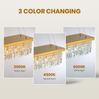 7Pm Rectangle K9 Crystal Chandelier Modern Gold Crystal Chandelier Rectangular Pendant Lighting Fixture For Dining Room Kitchen