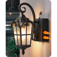 Edishine Dusk To Dawn Outdoor Wall Lights Porch Light Fixture With Gfci Outlet Exterior Wall Lantern With E26 Socket Waterpro