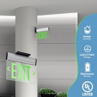 Tanlux Green Exit Signs For Business Led Edge Lit Exit Sign Ul 924 Hardwired Emergency Exit Lights With Battery Backup Alumi