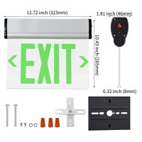 Tanlux Green Exit Signs For Business Led Edge Lit Exit Sign Ul 924 Hardwired Emergency Exit Lights With Battery Backup Alumi