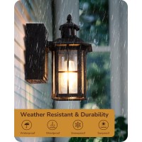 Edishine Outdoor Wall Light Fixture With Gfci Outlet, Motion Sensor Porch Light For House, Dusk To Dawn Exterior Wall Mount Sconce, Waterproof Outside Lamp Lantern For Patio Garage, Black