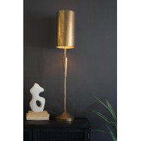 Antique Gold Table Lamp With Metal Barrel Shade