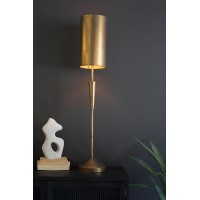 Antique Gold Table Lamp With Metal Barrel Shade