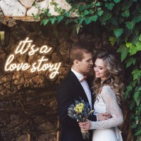 Its A Love Story Neon Sign White Usb Led Light Up Signs For Bedroom Aesthetic Birthday Wedding Party Gift Boyfriend Girlfriend