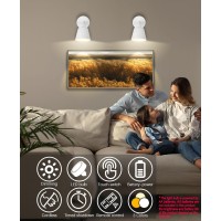 Bimean White Battery Operated Wall Sconce Set Of Two Easy To Install Wireless Lights For Wall Remote Control Dimmable Led Ligh