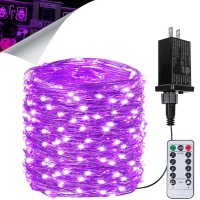 66Ft 200Led Fairy Lights Plug In, Waterproof With Remote Outdoor 8 Modes Christmas Lights Bedroom Decor, Twinkle Lights With Timer For Girl'S Room Halloween Christmas Decorations Halloween (Purple)