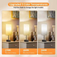 Cnxin 15 Small Bedside Table Lamps For Bedroom With 3 Color Temperatures Pull Chain Small Nightstand Table Lamp Set Of 2 With