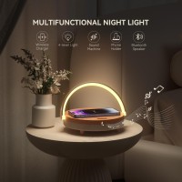 Vivilumens Birthday Gifts For Women 5 In 1 Bedside Lamps With Wireless Charger Bluetooth Speaker White Noise Machine Dimmable