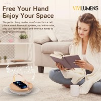 Vivilumens Birthday Gifts For Women 5 In 1 Bedside Lamps With Wireless Charger Bluetooth Speaker White Noise Machine Dimmable