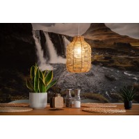 Decorasian Boho Rattan Lampshade - Basket Lampshade For Pendant Light With E27 Lamp Holder - Basket Lamp - 35 Cm