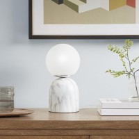 Nelia Frosted Glass Globe Resin Table Lampd0102H73E8P