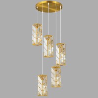 Fdpby Gold Pendant Lighting Modern Pendant Light Mini Crystal Chandeliers Adjustable Pendant Light Fixture For Kitchen Island D