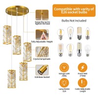 Fdpby Gold Pendant Lighting Modern Pendant Light Mini Crystal Chandeliers Adjustable Pendant Light Fixture For Kitchen Island D