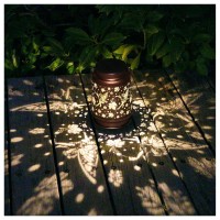 Solar Fairy Lanterns Outdoor Hanging Maple Leaf Decor Lantern,Waterproof Hollow Out Metal Decorative Garden Light,Graceful Decoration For Patio,Yard,Landscape,Walkway,Festival