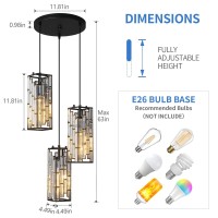 Fdpby Black Pendant Lighting Modern Pendant Light Mini Crystal Chandeliers Adjustable Pendant Light Fixture For Kitchen Island