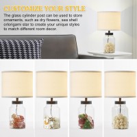 Gyrovu Fillable Table Lamp Table Lamp With Clear Glass Fillable Modern Table Lamp With White Lampshade Beside Lamp For Living R