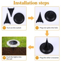 Kelvinlux Solar Garden Lights Outdoor 8 Packs Bright Solar Powered Ground Lights With Updated 12 Leds Waterproof Disk Warm Fla