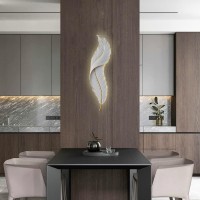 Qufute Modern Luxury Wall Lamp Large Feather Wall Decor Lighting Led Dimmable Wall Sconce Lights With Unique Resin White Feather Design Mid Century Elegant Wall Lamps For Bedroom Living Room