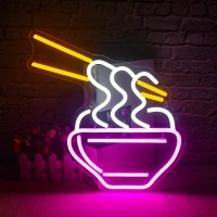 Faxfsign Ramen Neon Sign Led Neon Lights For Wall Decor Noodle Light Up Signs For Resturant Home Bar Kitchen Dinning Room Cafe J