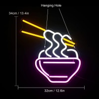 Faxfsign Ramen Neon Sign Led Neon Lights For Wall Decor Noodle Light Up Signs For Resturant Home Bar Kitchen Dinning Room Cafe J