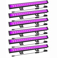 Zsmaiku 6 Pack 30W Black Light Led Black Lights For Glow Party Blacklight 5Ft Plugswitch Black Light Bar Blacklights Black