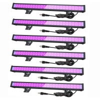 Faishilan Black Lights 6 Pack Led Black Light Bar, 16.5In 24W Ip65 Waterproof Blacklights Glow In The Dark Party For Indoor Outdoor Blacklight Party Halloween Bedroom Body Paint Stage Light