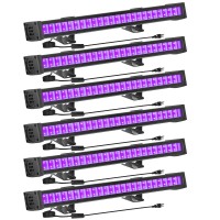 Faishilan Black Lights 6 Pack Led Black Light Bar,24W Ip65 Waterproof Blacklights Glow In The Dark Party For Blacklight Party Halloween Bedroom Body Paint Stage Light Fluorescent Poster