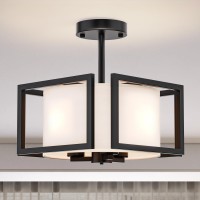 Modern Ceiling Light Fixture Easric Semi Flush Mount Ceiling Light Industrial Light Fixtures Ceiling Mount With Fabric Shade B