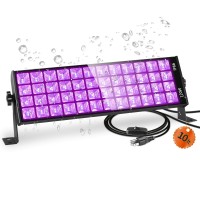 Yiayetog Waterproof 120W Led Black Light Bar Aluminum Shell With 10Ft Cord And Switch Ip66 Black Lights For Large Space Glow