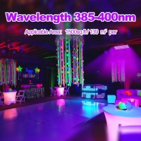 Yiayetog Waterproof 120W Led Black Light Bar Aluminum Shell With 10Ft Cord And Switch Ip66 Black Lights For Large Space Glow