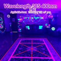 Yiayetog Waterproof 120W Led Black Light Bar Aluminum Shell With 10Ft Cord And Switch Ip66 Black Lights For Large Space Glow