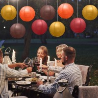 Retisee 18 Pcs Assort Color Chinese Paper Lanterns With Lights Hanging Paper Lanterns Party Decorations For Wedding Birthday A