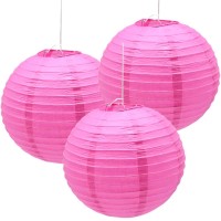 Hocansen 3Pcs Paper Lanterns Decorative Round Chinese Paper Lanterns For Birthday Halloween Wedding Baby Bridal Shower Home Deco