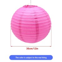 Hocansen 3Pcs Paper Lanterns Decorative Round Chinese Paper Lanterns For Birthday Halloween Wedding Baby Bridal Shower Home Deco